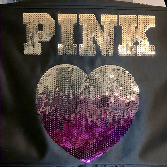 PINK Y2K Laptop Bag Sequin Heart - Picture 2 of 6